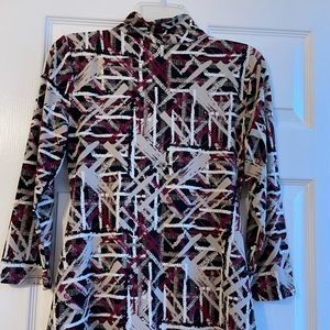 Multi- colored v neck top